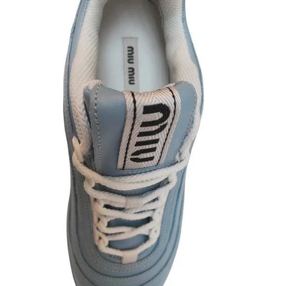 Miu Miu Women's Crystal-Embellished Chunky Sneakers Cielo Light Blue
